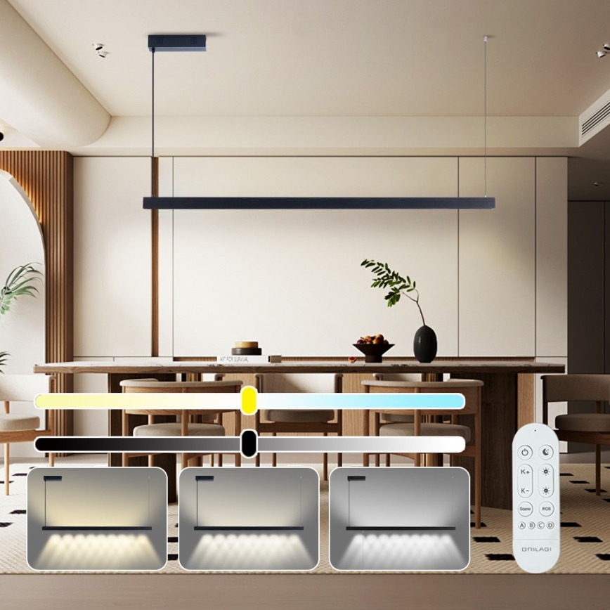 Immax NEO 07307L - Suspension dimmable sur câble MADEIRA LED/33W/230V Wi-Fi Tuya 152 cm noire + télécommande