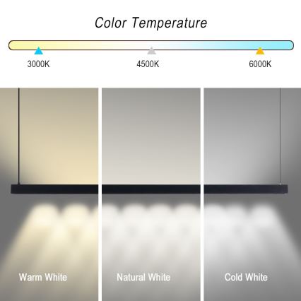 Immax NEO 07307L - Suspension dimmable sur câble MADEIRA LED/33W/230V Wi-Fi Tuya 152 cm noire + télécommande