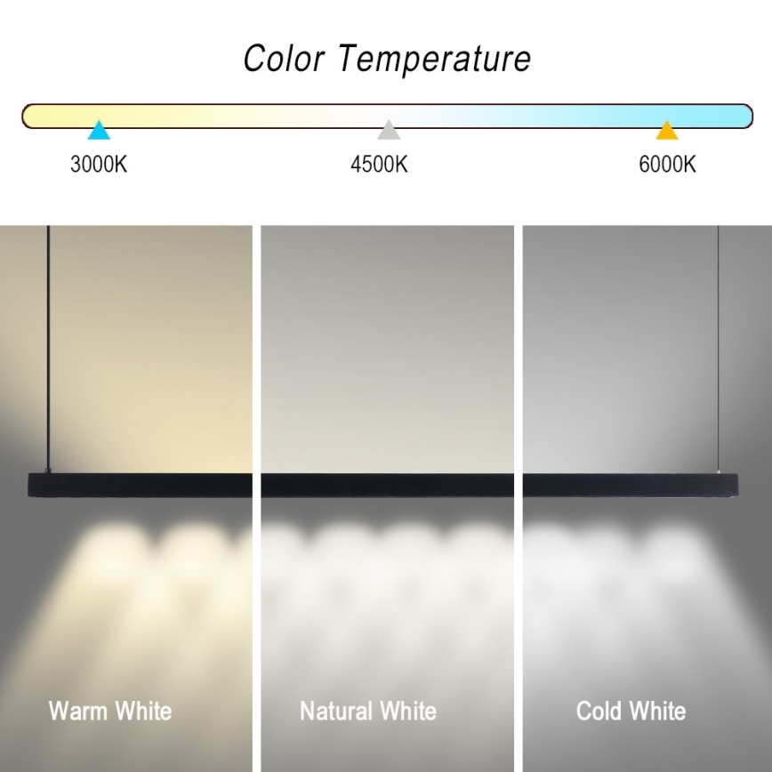 Immax NEO 07307L - Suspension dimmable sur câble MADEIRA LED/33W/230V Wi-Fi Tuya 152 cm noire + télécommande