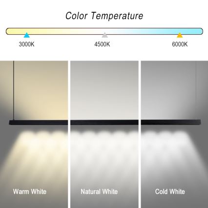 Immax NEO 07308L - Suspension LED dimmable sur câble MADEIRA LED/44W/230V Wi-Fi Tuya 202 cm noir + télécommande