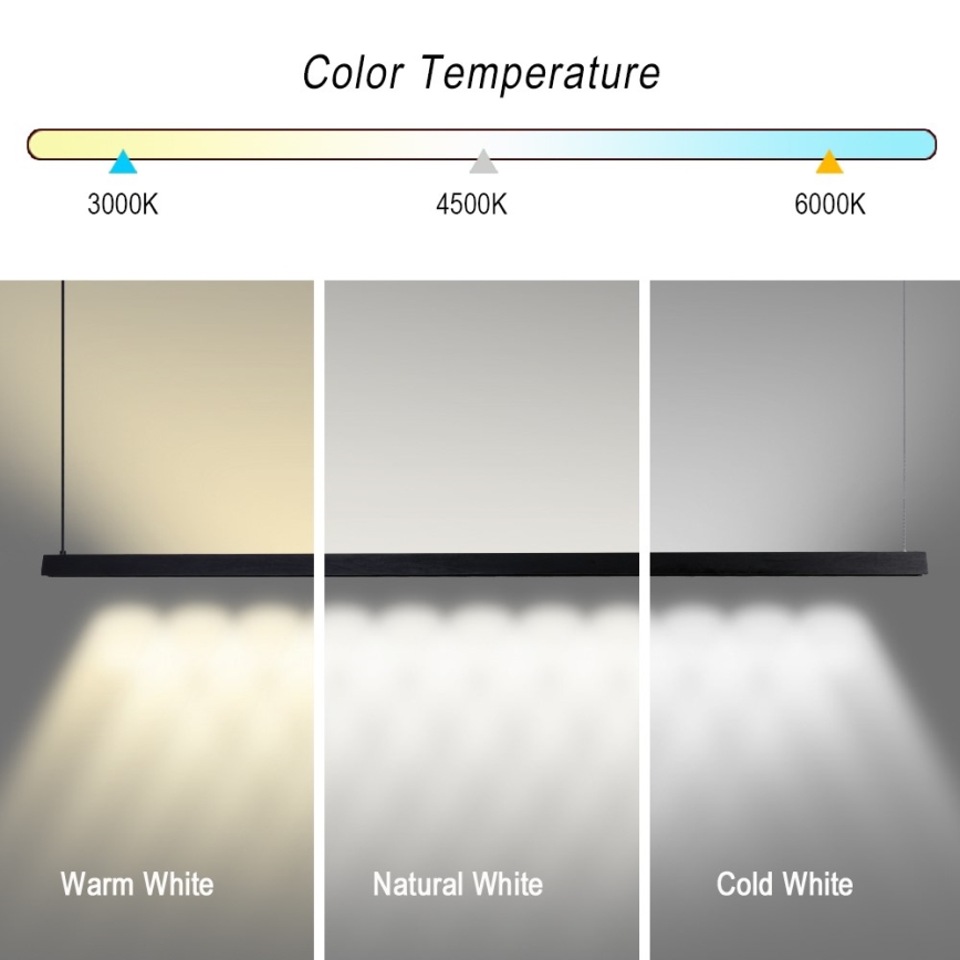 Immax NEO 07308L - Suspension LED dimmable sur câble MADEIRA LED/44W/230V Wi-Fi Tuya 202 cm noir + télécommande
