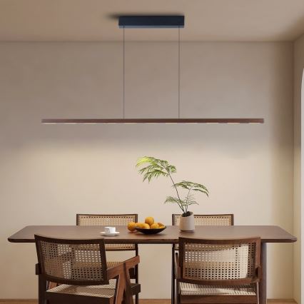 Immax NEO 07309L - Suspension LED dimmable sur câble avec capteur MADEIRA LED/37W/230V 157 cm finition noyer