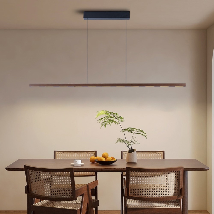 Immax NEO 07309L - Suspension LED dimmable sur câble avec capteur MADEIRA LED/37W/230V 157 cm finition noyer