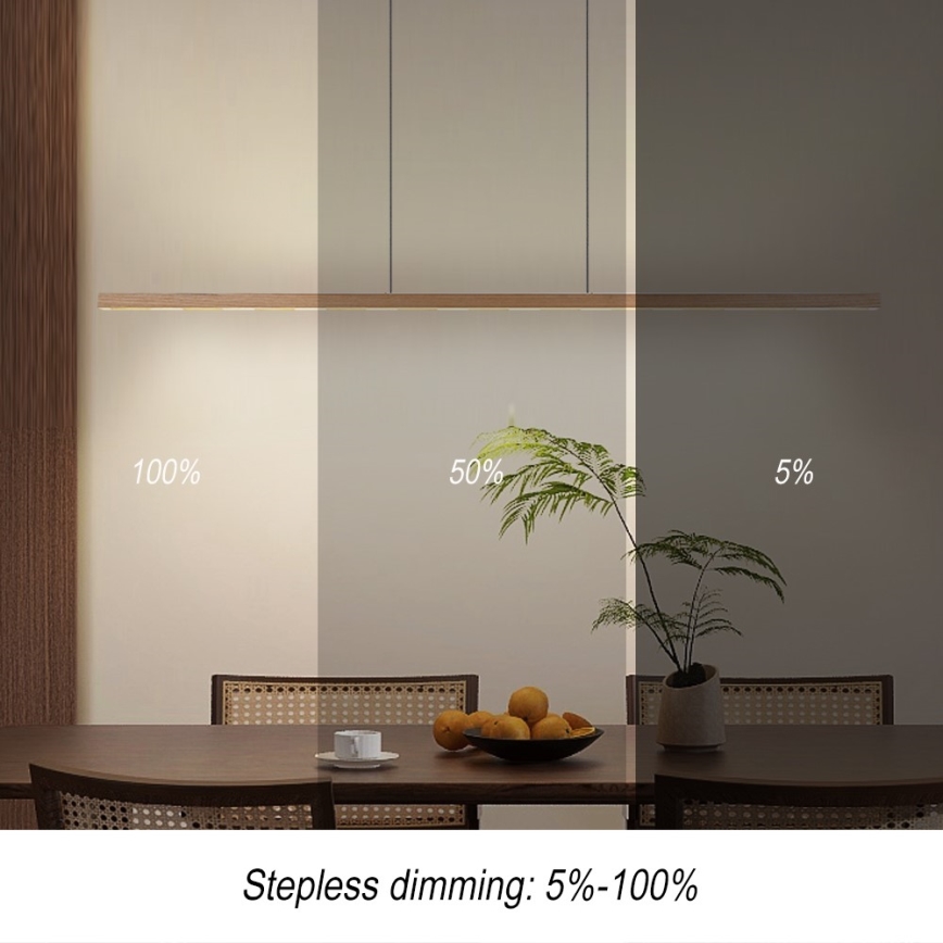 Immax NEO 07310L - Suspension LED dimmable sur câble avec capteur MADEIRA LED/37W/230V 157 cm en frêne