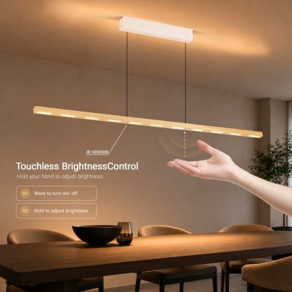 Immax NEO 07310L - Suspension LED dimmable sur câble avec capteur MADEIRA LED/37W/230V 157 cm en frêne