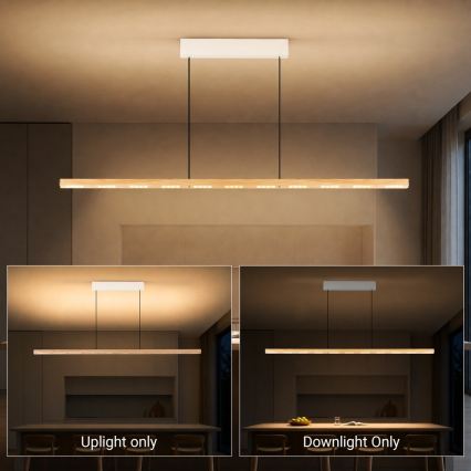 Immax NEO 07310L - Suspension LED dimmable sur câble avec capteur MADEIRA LED/37W/230V 157 cm en frêne