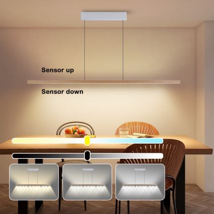 Immax NEO 07310L - Suspension LED dimmable sur câble avec capteur MADEIRA LED/37W/230V 157 cm en frêne