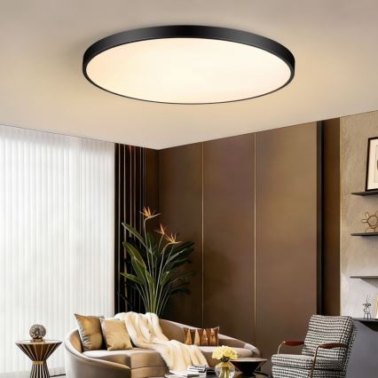 Immax NEO 07314L - Plafonnier LED dimmable SEMPLICI LED/128W/230V Ø 100 cm Wi-Fi Tuya noir + télécommande