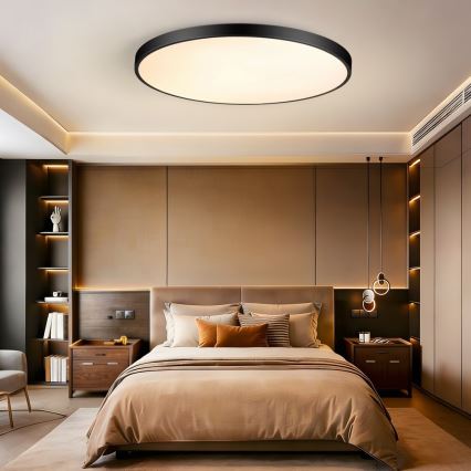 Immax NEO 07314L - Plafonnier LED dimmable SEMPLICI LED/128W/230V Ø 100 cm Wi-Fi Tuya noir + télécommande