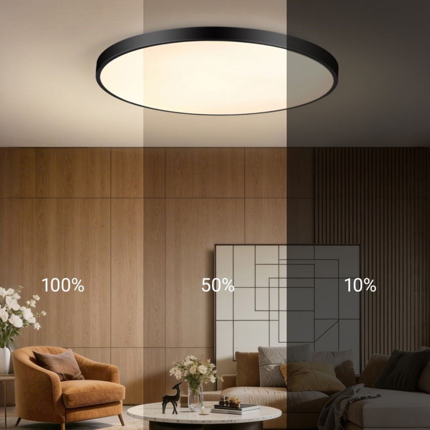 Immax NEO 07314L - Plafonnier LED dimmable SEMPLICI LED/128W/230V Ø 100 cm Wi-Fi Tuya noir + télécommande