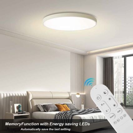 Immax NEO 07315L - Plafonnier LED dimmable SEMPLICI LED/96W/230V Ø 80 cm Wi‑Fi Tuya blanc + télécommande