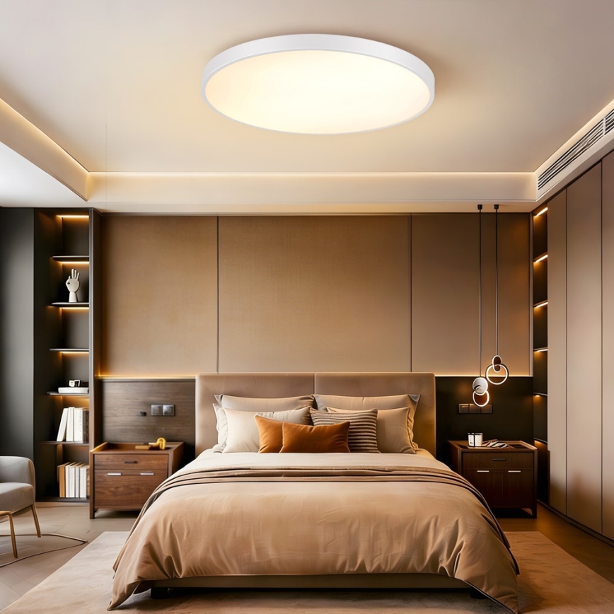 Immax NEO 07315L - Plafonnier LED dimmable SEMPLICI LED/96W/230V Ø 80 cm Wi‑Fi Tuya blanc + télécommande
