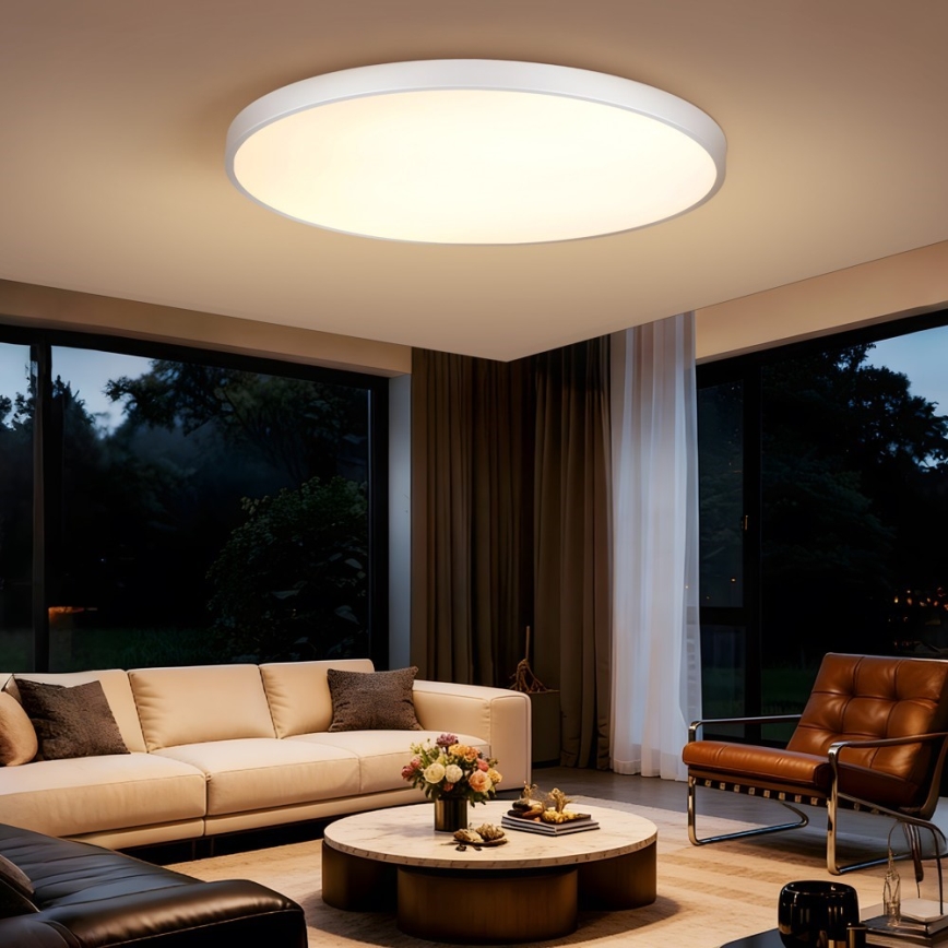 Immax NEO 07316L - Plafonnier LED dimmable SEMPLICI LED/128W/230V diam. 100 cm Wi-Fi Tuya blanc + télécommande