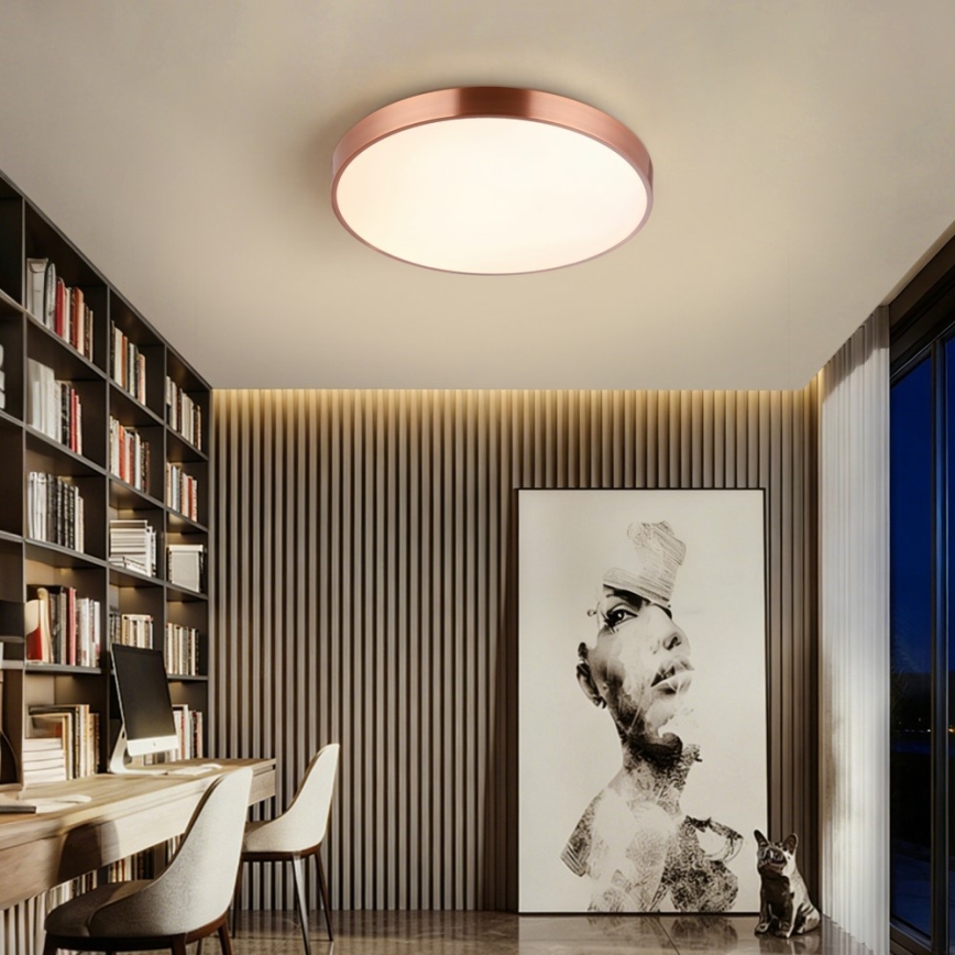 Immax NEO 07321L - Plafonnier LED dimmable NEO LITE SEMPLICI LED/36W/230V Ø 40 cm compatible Tuya, finition or rose + télécommande