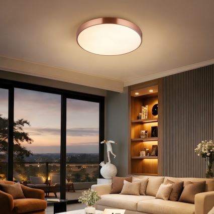 Immax NEO 07321L - Plafonnier LED dimmable NEO LITE SEMPLICI LED/36W/230V Ø 40 cm compatible Tuya, finition or rose + télécommande