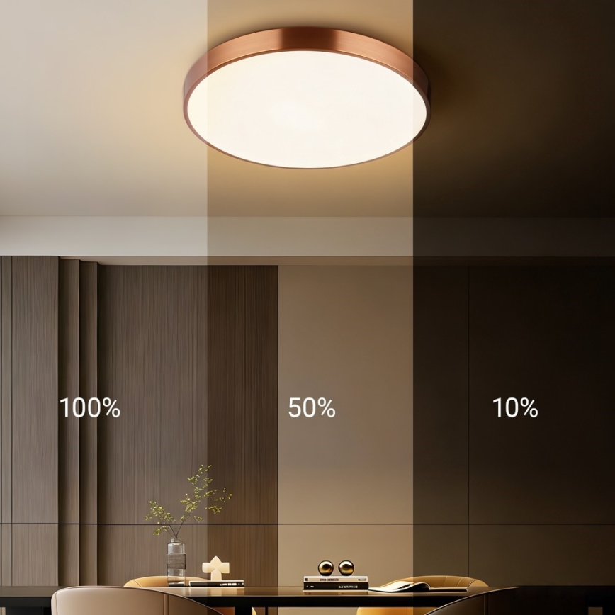 Immax NEO 07321L - Plafonnier LED dimmable NEO LITE SEMPLICI LED/36W/230V Ø 40 cm compatible Tuya, finition or rose + télécommande