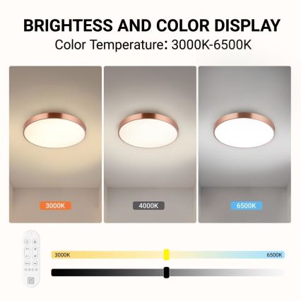 Immax NEO 07321L - Plafonnier LED dimmable NEO LITE SEMPLICI LED/36W/230V Ø 40 cm compatible Tuya, finition or rose + télécommande