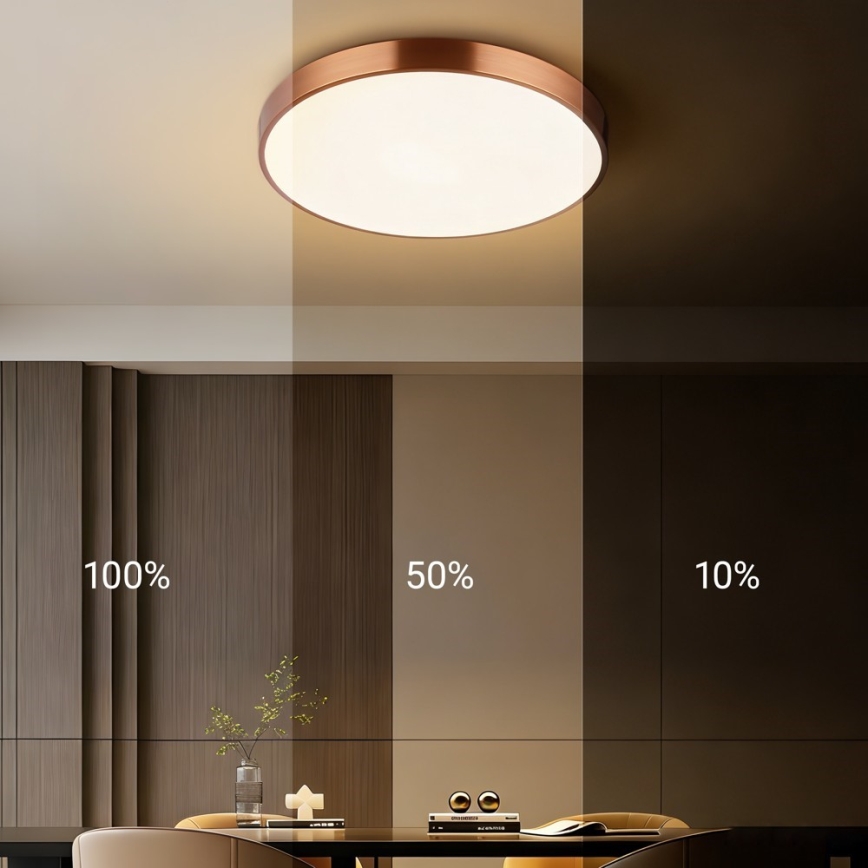Immax NEO 07321L - Plafonnier LED dimmable NEO LITE SEMPLICI LED/36W/230V Ø 40 cm cuivré + télécommande