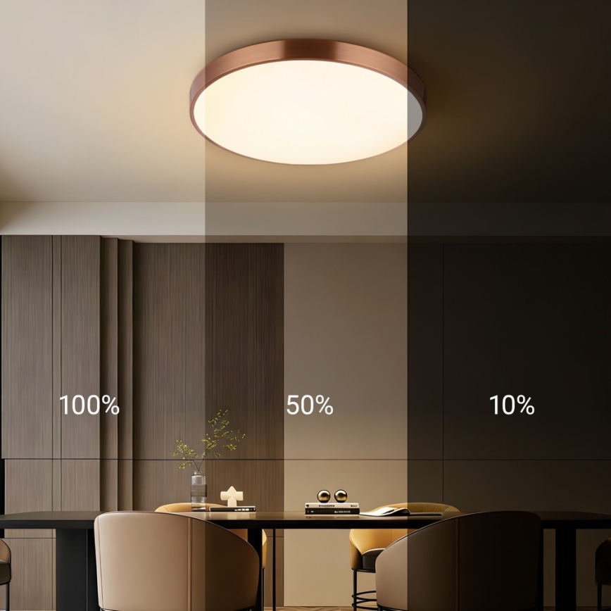 Immax NEO 07322L - Plafonnier LED dimmable NEO LITE SEMPLICI LED/60W/230V Ø 60 cm cuivré + télécommande