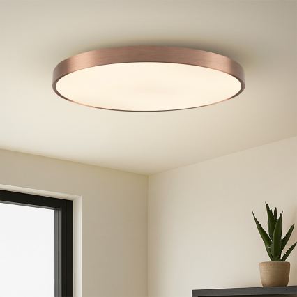 Immax NEO 07323L - Plafonnier LED dimmable SEMPLICI LED/96W/230V Ø 80 cm Wi‑Fi Tuya or rose + télécommande