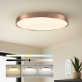Immax NEO 07323L - Plafonnier LED dimmable SEMPLICI LED/96W/230V Ø 80 cm Wi‑Fi Tuya or rose + télécommande
