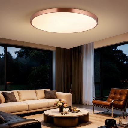 Immax NEO 07324L - Plafonnier LED dimmable SEMPLICI / 128 W / 230 V Ø 100 cm Wi‑Fi (Tuya), finition dorée + télécommande