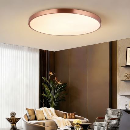 Immax NEO 07324L - Plafonnier LED dimmable SEMPLICI / 128 W / 230 V Ø 100 cm Wi‑Fi (Tuya), finition dorée + télécommande