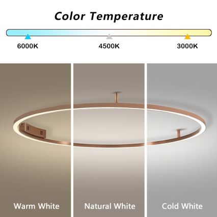 Immax NEO 07325-120C - Plafonnier LED dimmable FINO LED/72W/230V 120 cm Tuya or rose + télécommande