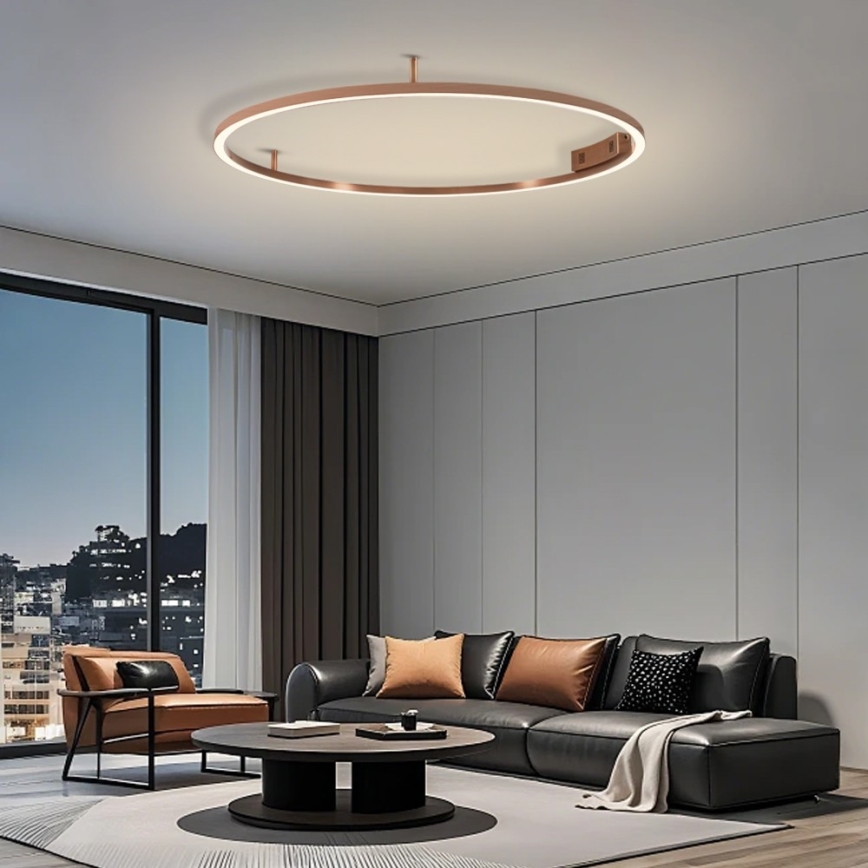 Immax NEO 07325-120C - Plafonnier LED dimmable FINO LED/72W/230V 120 cm Tuya or rose + télécommande