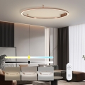 Immax NEO 07325-120C - Plafonnier LED dimmable FINO LED/72W/230V 120 cm Tuya or rose + télécommande