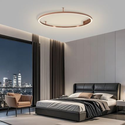Immax NEO 07326-80C - Plafonnier LED dimmable FINO LED/55W/230V 80 cm Tuya or rose + télécommande