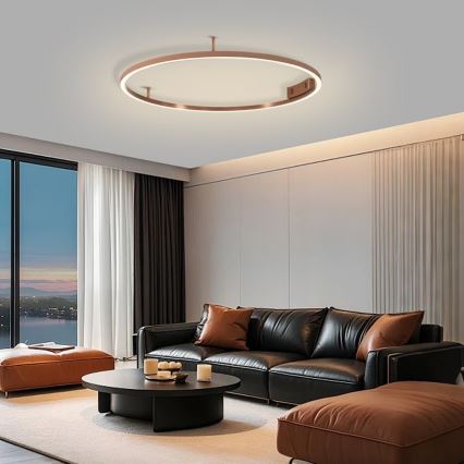 Immax NEO 07326-80C - Plafonnier LED dimmable FINO LED/55W/230V 80 cm Tuya or rose + télécommande