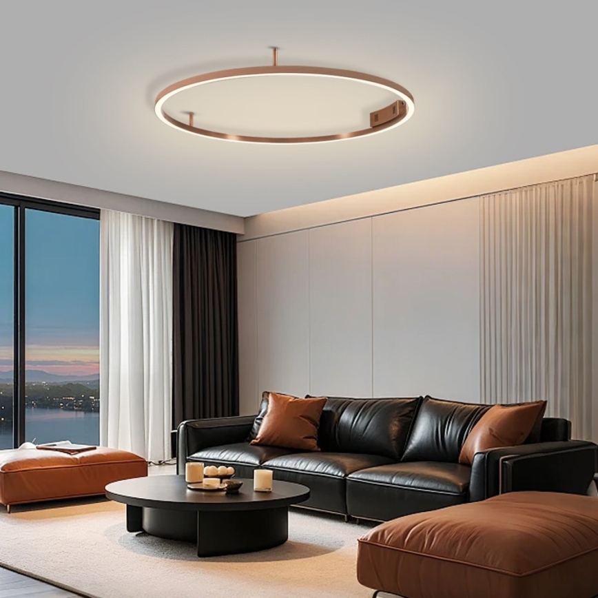 Immax NEO 07326-80C - Plafonnier LED dimmable FINO LED/55W/230V 80 cm Tuya or rose + télécommande