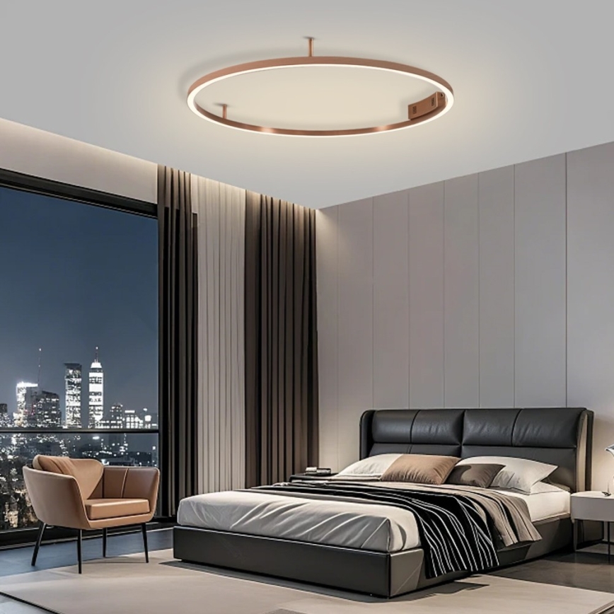 Immax NEO 07326-80C - Plafonnier LED dimmable FINO LED/55W/230V 80 cm Tuya or rose + télécommande