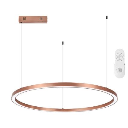 Immax NEO 07327L - Suspension LED dimmable sur câble FINO, 55 W, 230 V, 80 cm, finition or rose, compatible Tuya avec télécommande