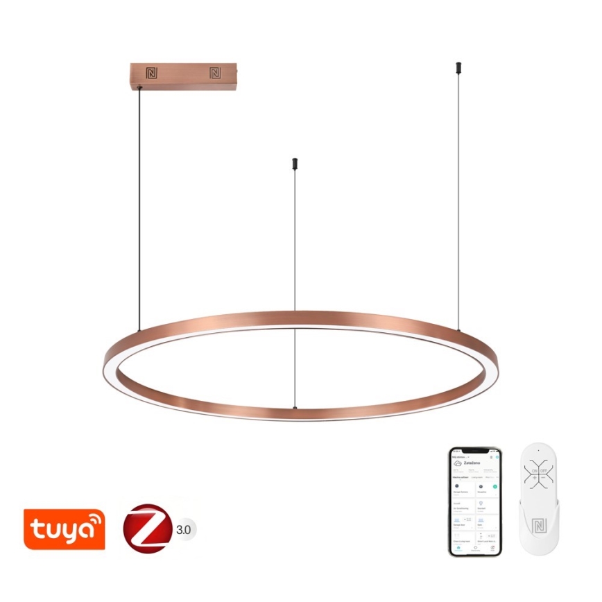 Immax NEO 07327L - Suspension LED dimmable sur câble FINO LED/55W/230V 80 cm Tuya or rose + télécommande