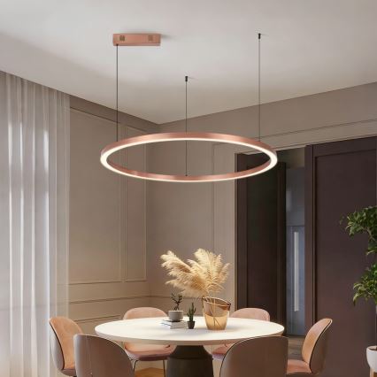Immax NEO 07327L - Suspension LED dimmable sur câble FINO LED/55W/230V 80 cm Tuya or rose + télécommande