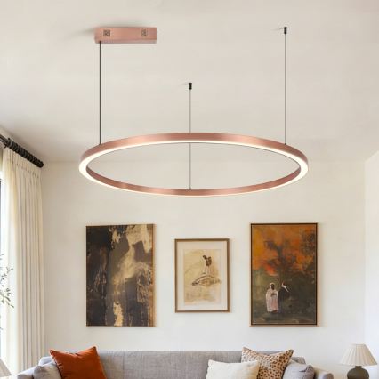 Immax NEO 07327L - Suspension LED dimmable sur câble FINO LED/55W/230V 80 cm Tuya or rose + télécommande