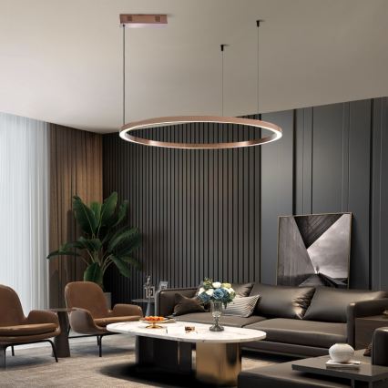Immax NEO 07327L - Suspension LED dimmable sur câble FINO LED/55W/230V 80 cm Tuya or rose + télécommande