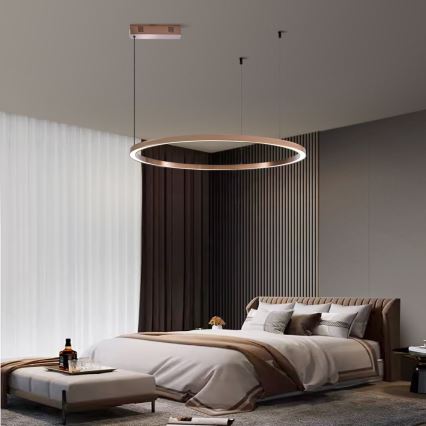 Immax NEO 07327L - Suspension LED dimmable sur câble FINO LED/55W/230V 80 cm Tuya or rose + télécommande