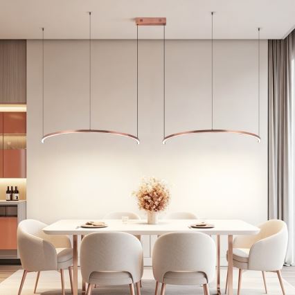 Immax NEO 07328L - Suspension LED dimmable sur câble FINO LED/72W/230V 120 cm or rose Tuya + télécommande