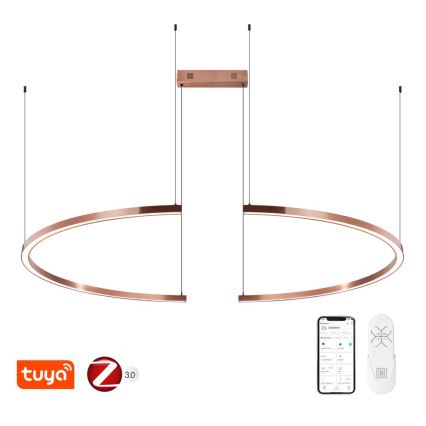 Immax NEO 07328L - suspension LED dimmable sur câble FINO LED/72W/230V 120 cm Tuya or rose + télécommande