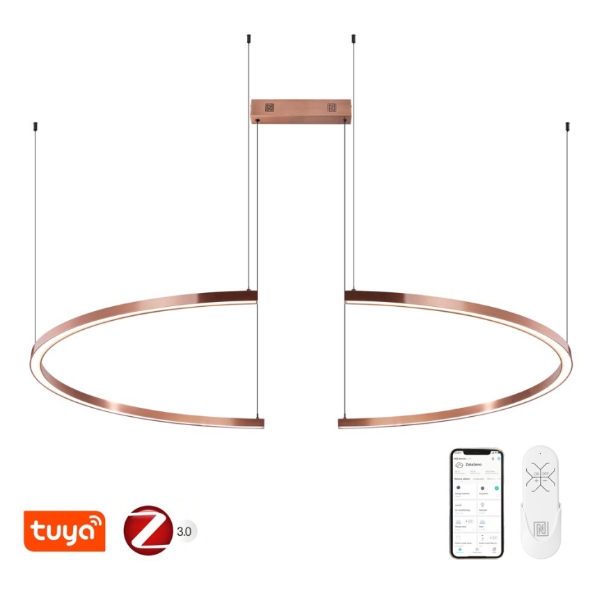 Immax NEO 07328L - suspension LED dimmable sur câble FINO LED/72W/230V 120 cm Tuya or rose + télécommande