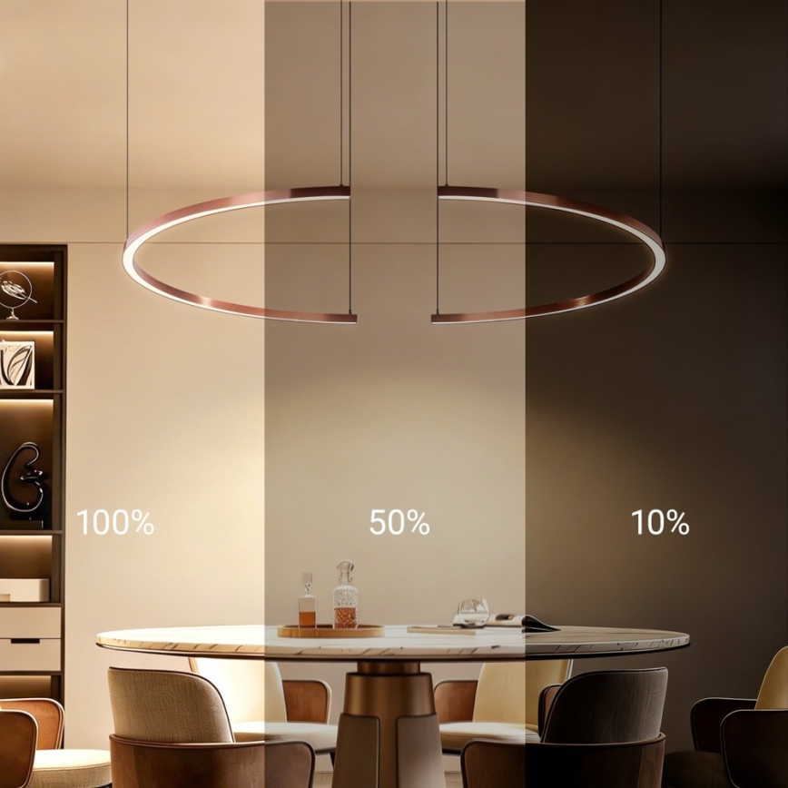 Immax NEO 07328L - suspension LED dimmable sur câble FINO LED/72W/230V 120 cm Tuya or rose + télécommande