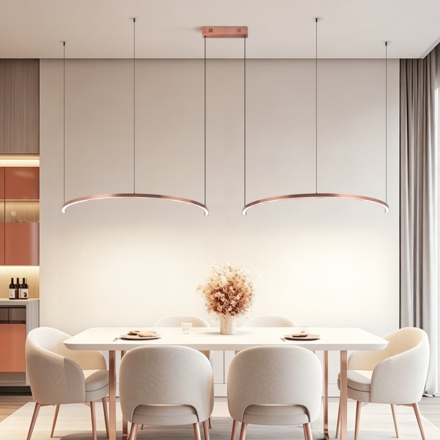 Immax NEO 07328L - suspension LED dimmable sur câble FINO LED/72W/230V 120 cm Tuya or rose + télécommande
