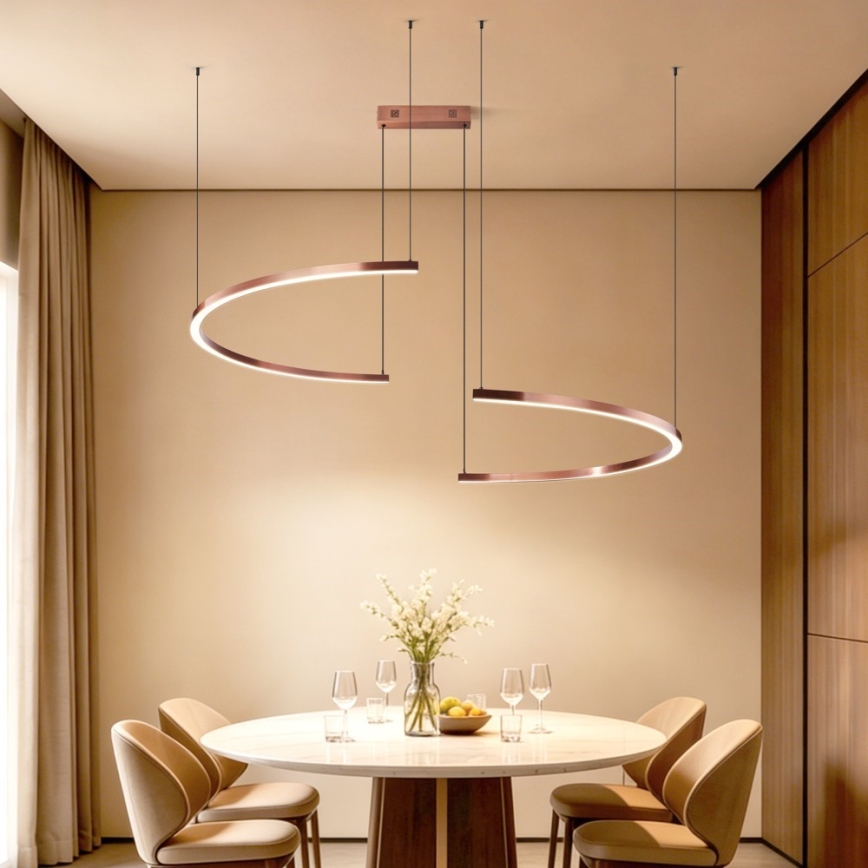 Immax NEO 07328L - suspension LED dimmable sur câble FINO LED/72W/230V 120 cm Tuya or rose + télécommande