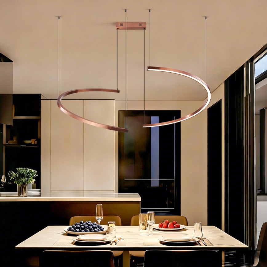 Immax NEO 07328L - suspension LED dimmable sur câble FINO LED/72W/230V 120 cm Tuya or rose + télécommande