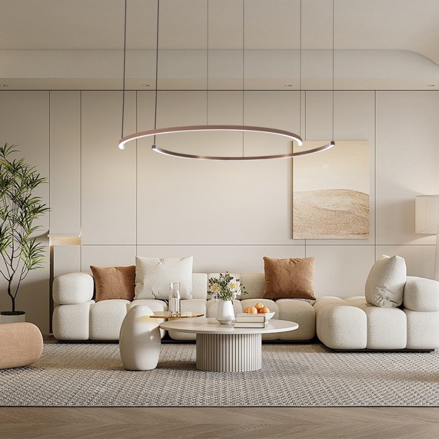 Immax NEO 07328L - suspension LED dimmable sur câble FINO LED/72W/230V 120 cm Tuya or rose + télécommande