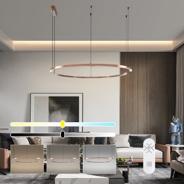 Immax NEO 07328L - suspension LED dimmable sur câble FINO LED/72W/230V 120 cm Tuya or rose + télécommande