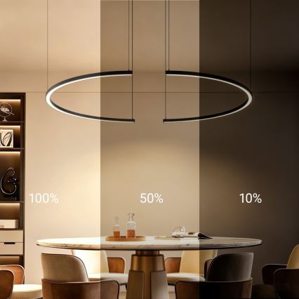 Immax NEO 07329L - FINO Suspension LED dimmable sur câble, LED/72W/230V, 120 cm, noir, Tuya + télécommande